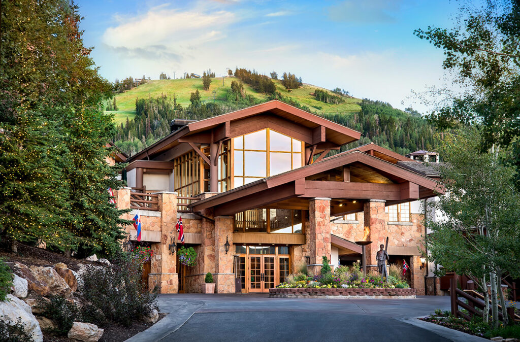 the front of the Stein Eriksen Lodge in Utah