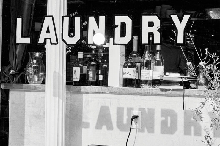 fulgrances laundry storefront window in brooklyn