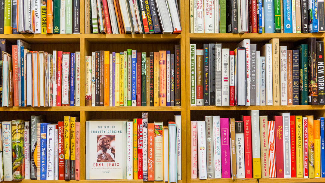 The cookbook selection at Kitchen Arts & Letters