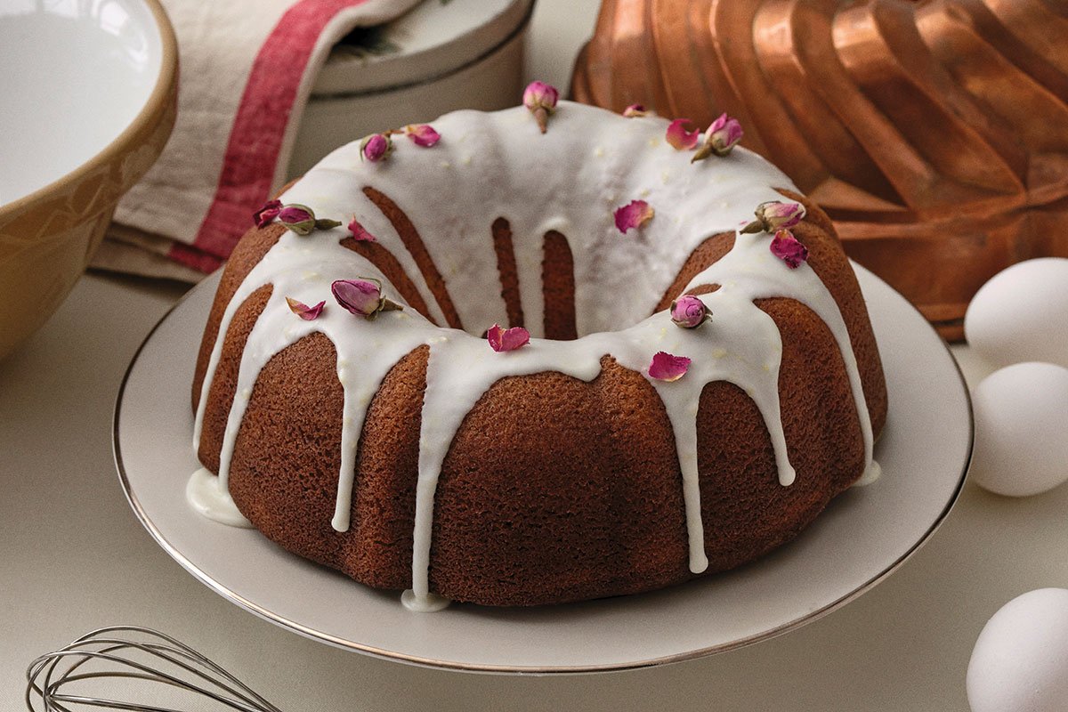 Cardamom Polenta Rose Water Bundt Cake
